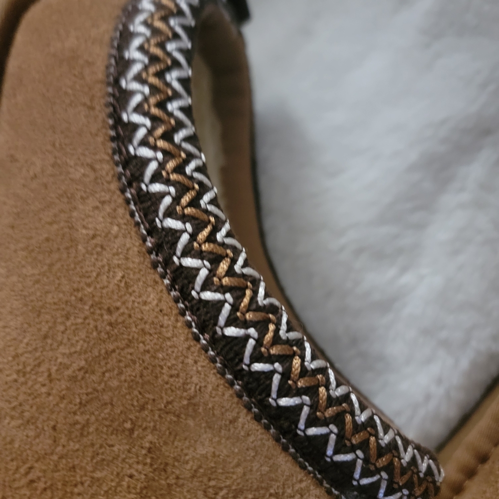Cozy Tan Suede Slipper Clogs - Picture 3 of 7
